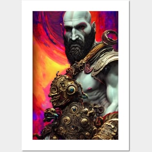 CYBERPUNK STEAMPUK KRATOS GOW Posters and Art